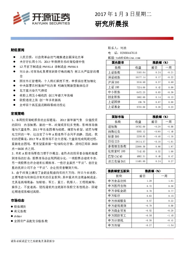 研究所晨报
