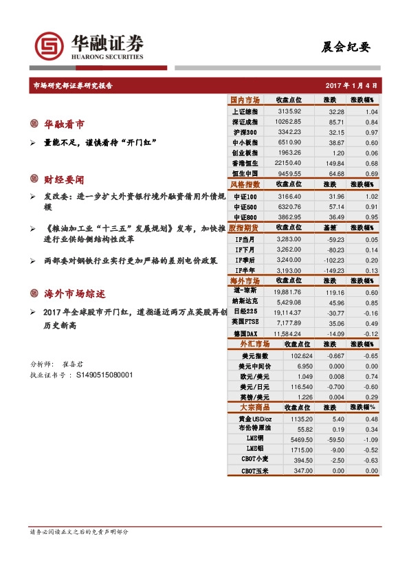 晨会纪要