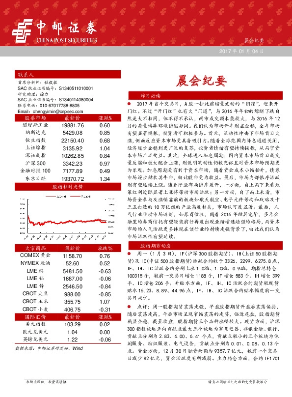 晨会纪要