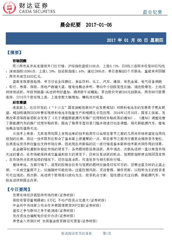 晨会纪要