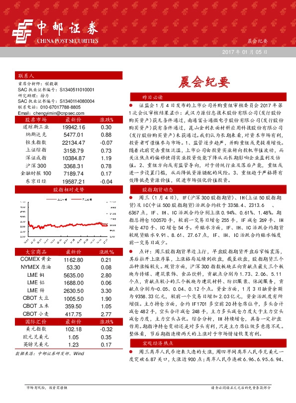 晨会纪要