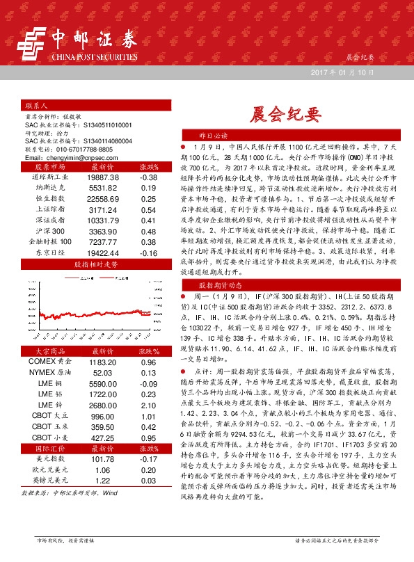 晨会纪要