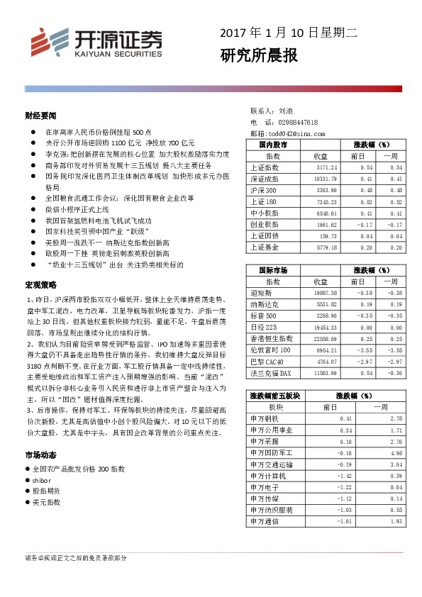 研究所晨报