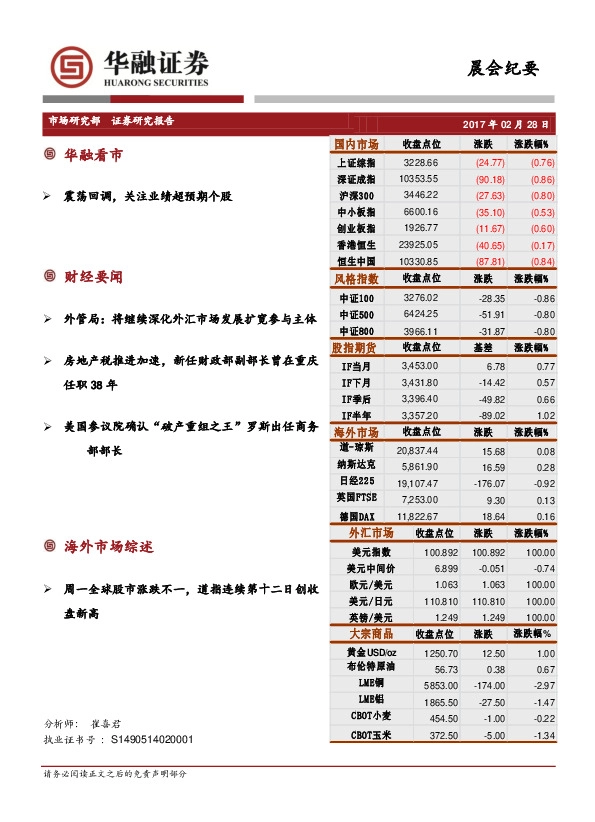 晨会纪要
