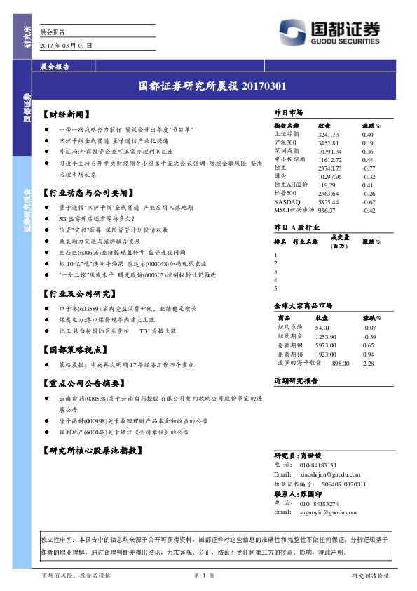 研究所晨报