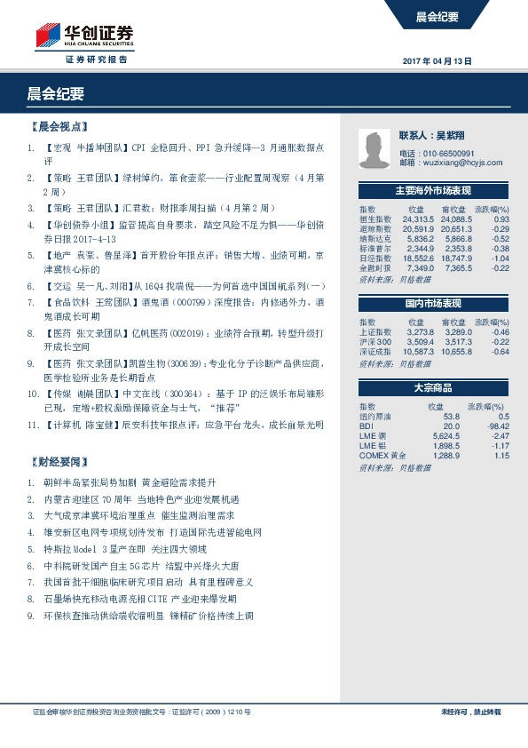 晨会纪要