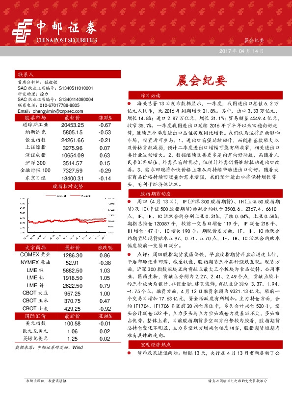 晨会纪要