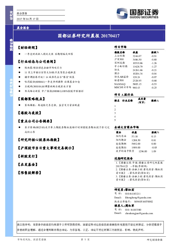研究所晨报
