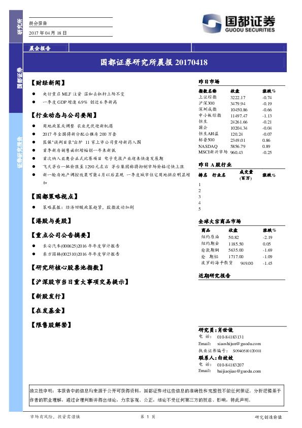 研究所晨报