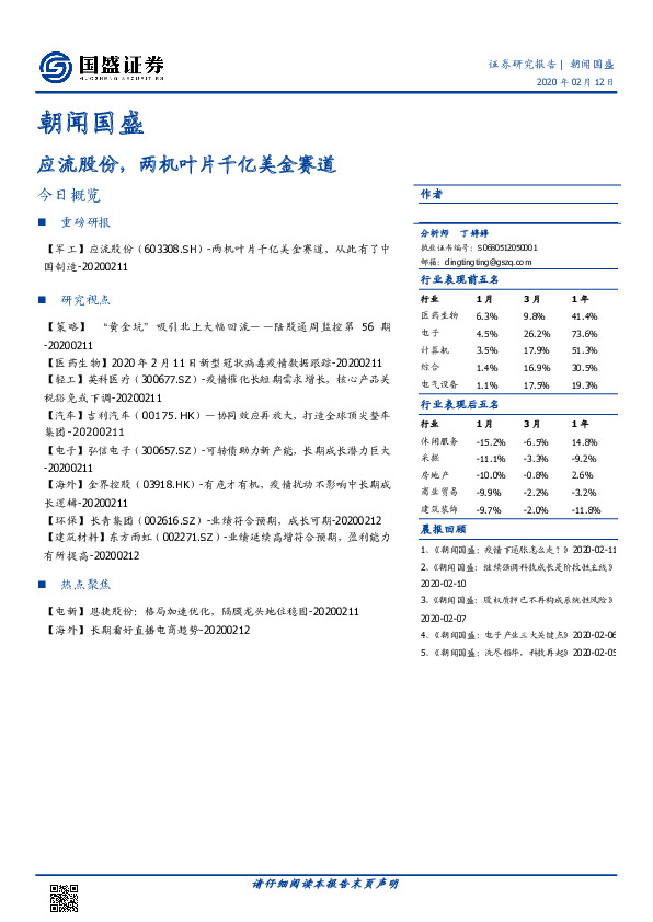 朝闻国盛：应流股份，两机叶片千亿美金赛道