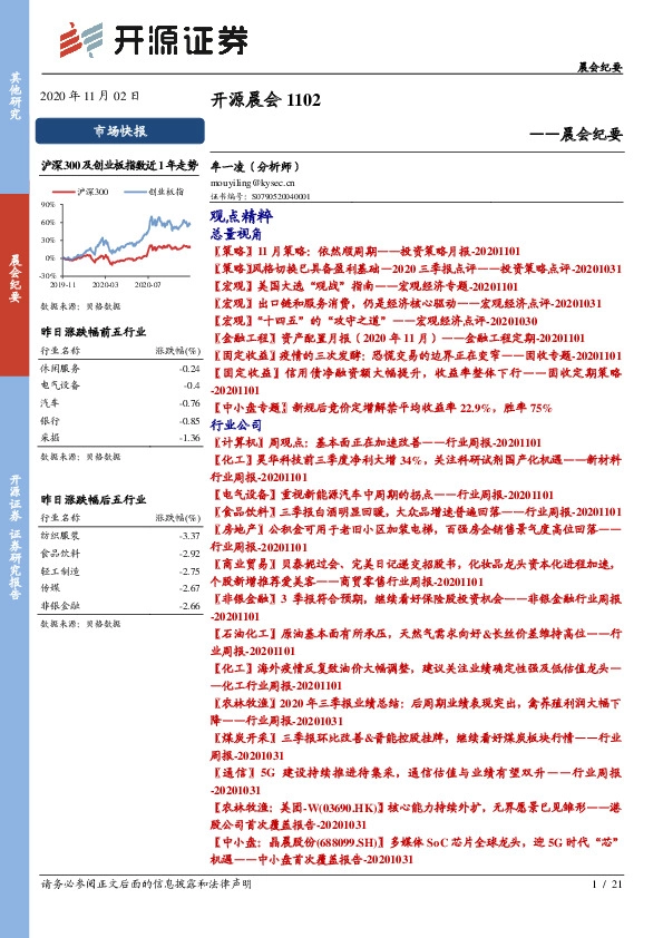 开源晨会——晨会纪要