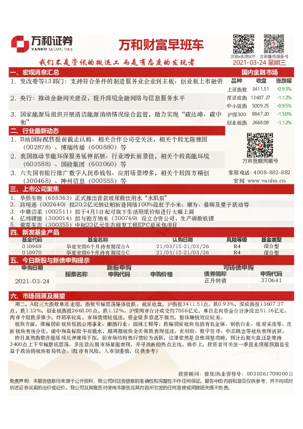 万和财富早班车