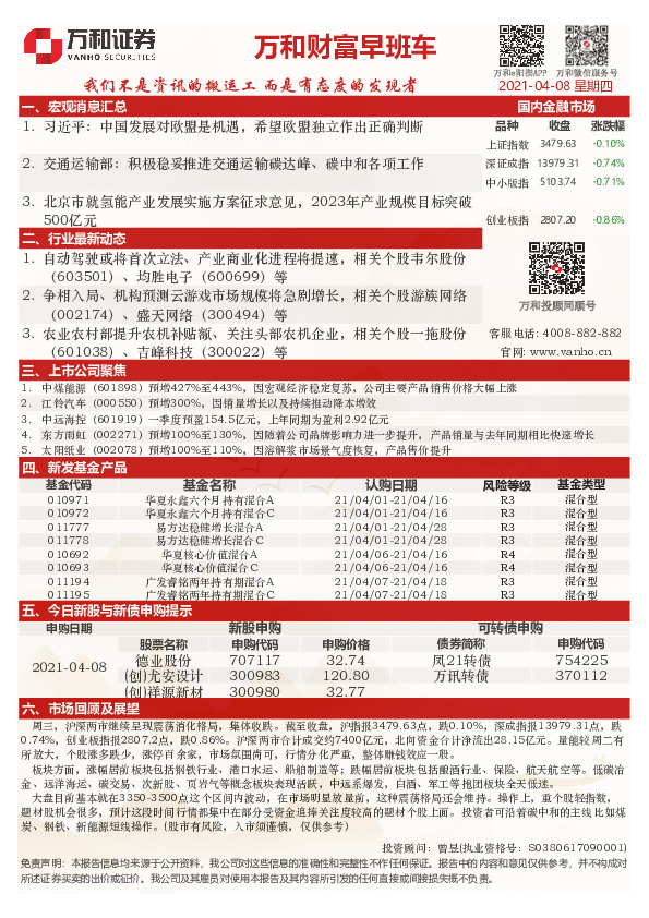 万和财富早班车