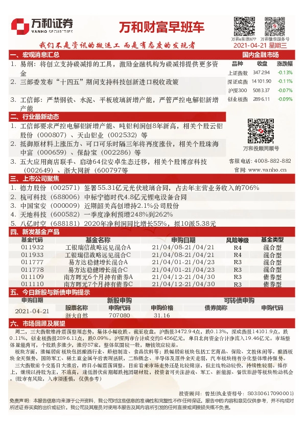 万和财富早班车