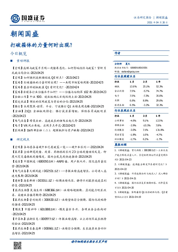 朝闻国盛：打破箱体的力量何时出现？