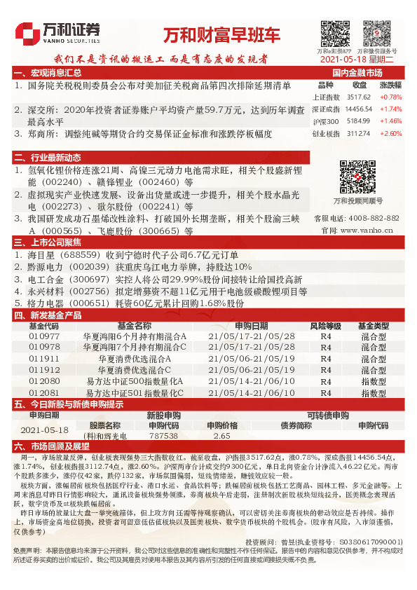 万和财富早班车