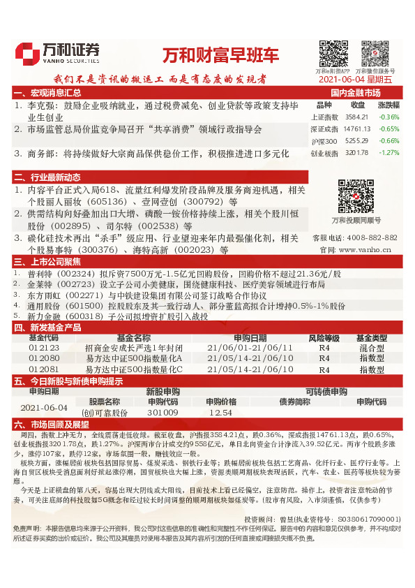 万和财富早班车