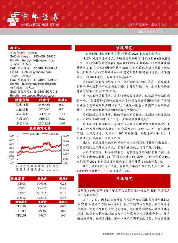 晨会纪要 宏观研究