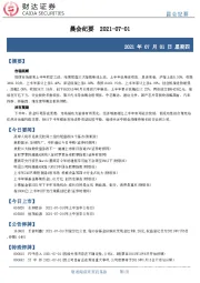 晨会纪要