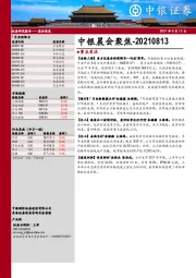 中银晨会聚焦