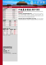 中银晨会聚焦