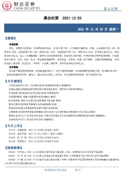 晨会纪要