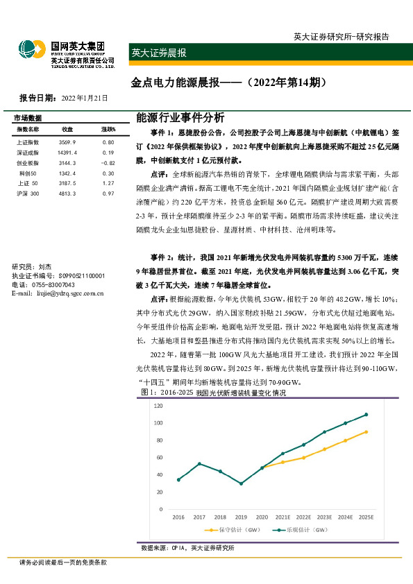 金点电力能源晨报（2022年第14期）