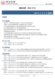 晨会纪要