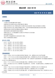 晨会纪要