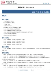 晨会纪要
