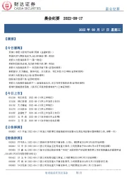 晨会纪要