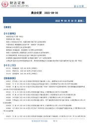 晨会纪要