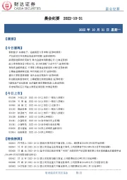 晨会纪要