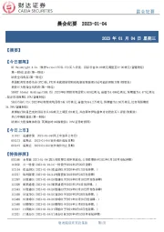 晨会纪要