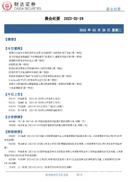 晨会纪要