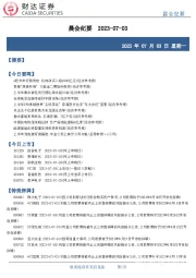 晨会纪要