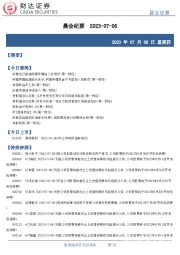 晨会纪要