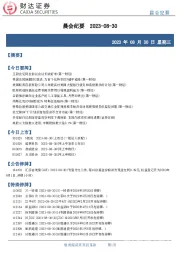 晨会纪要