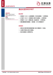 晨会纪要