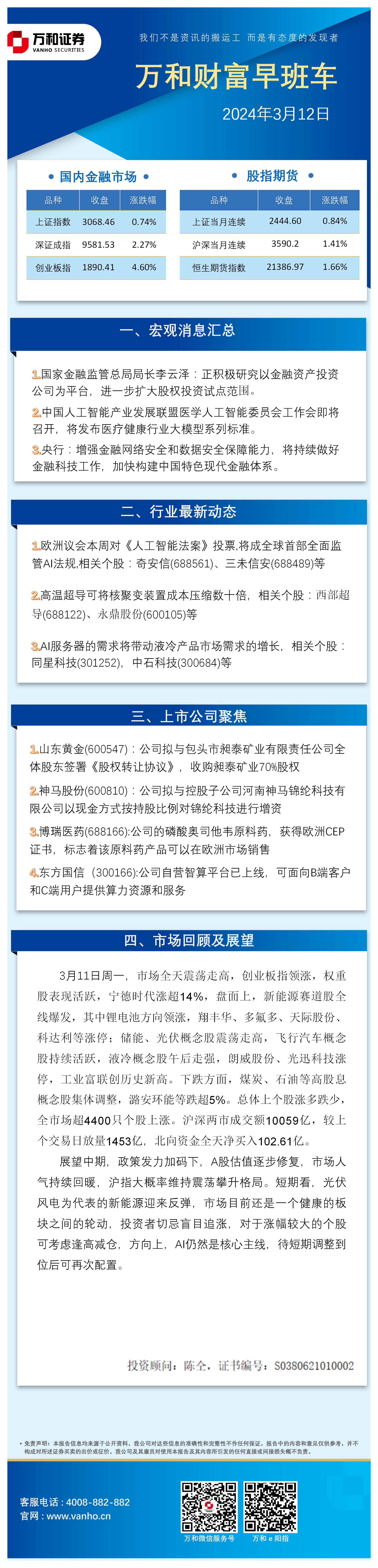 万和财富早班车