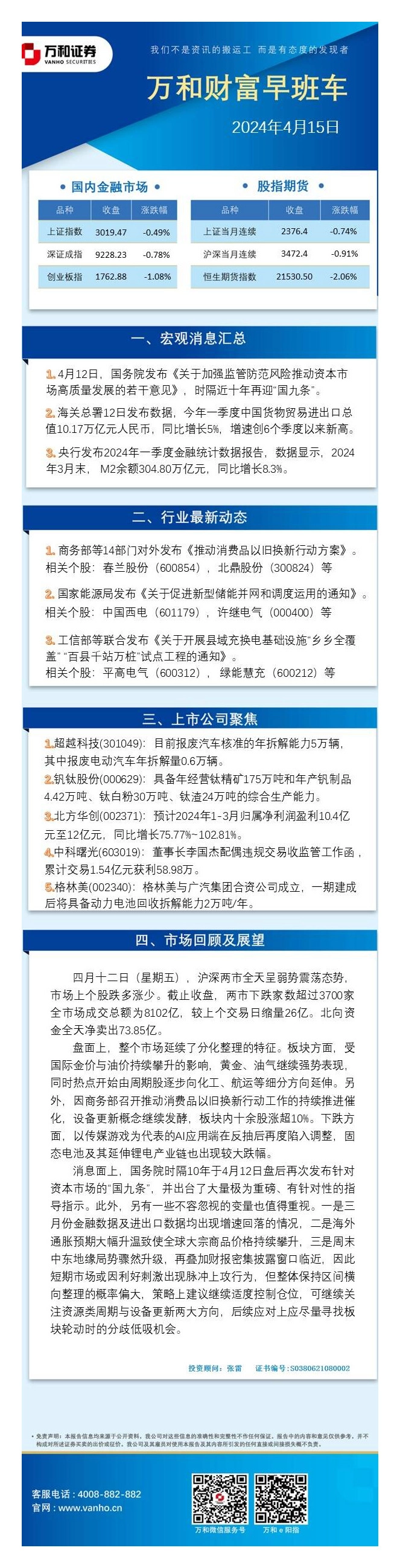 万和财富早班车