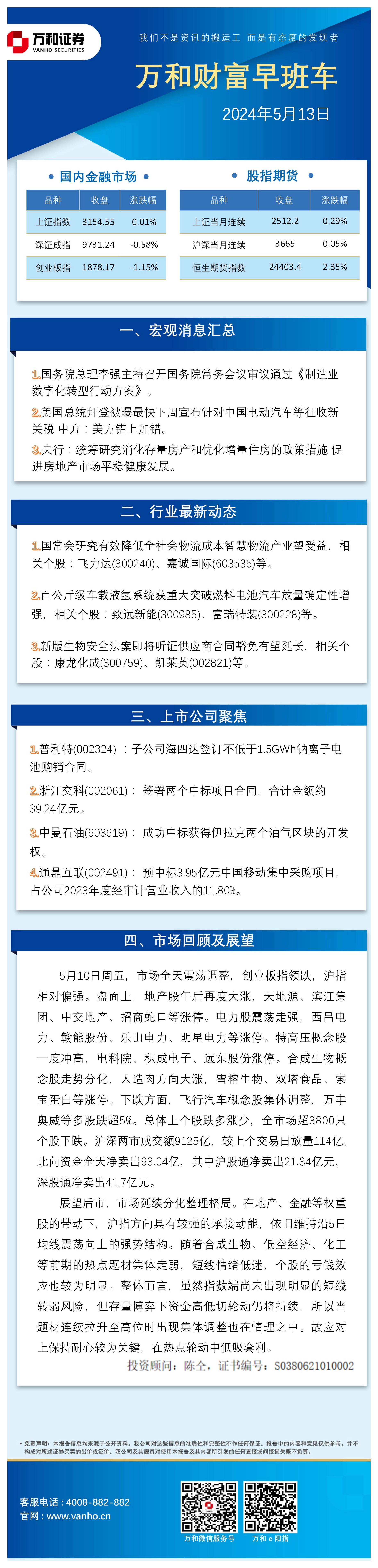 万和财富早班车