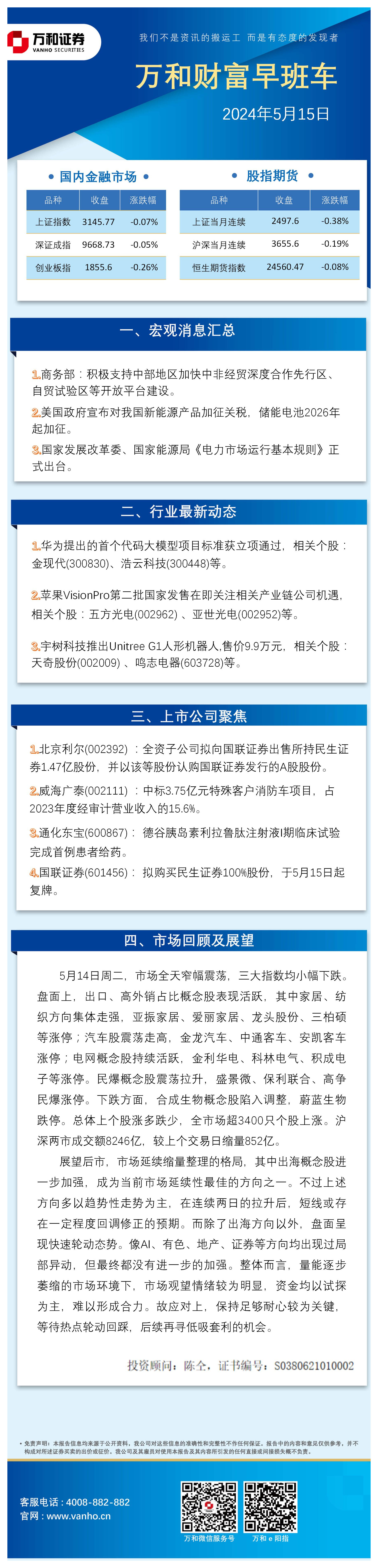 万和财富早班车