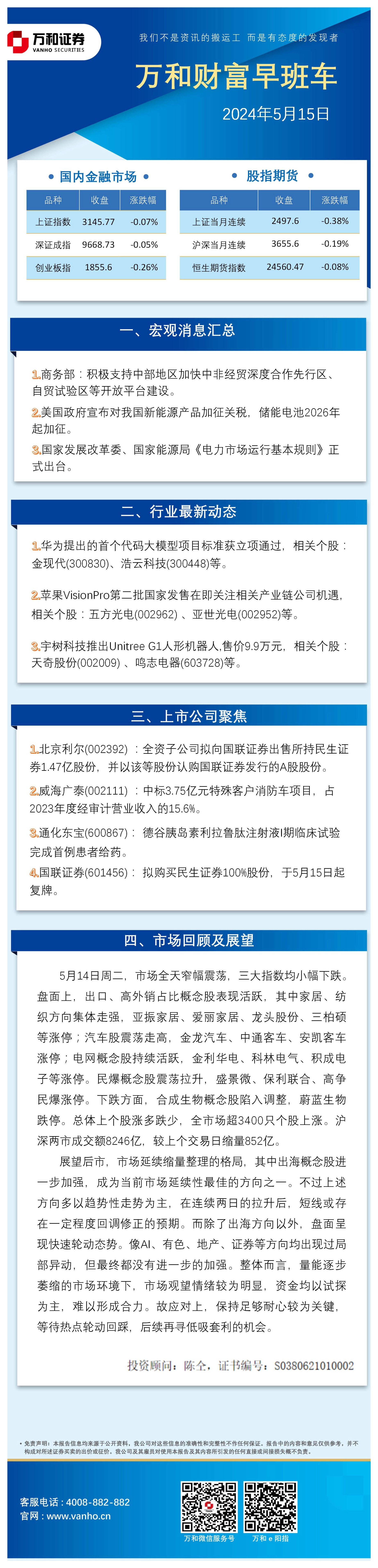 万和财富早班车