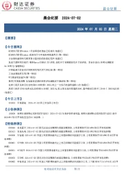 晨会纪要