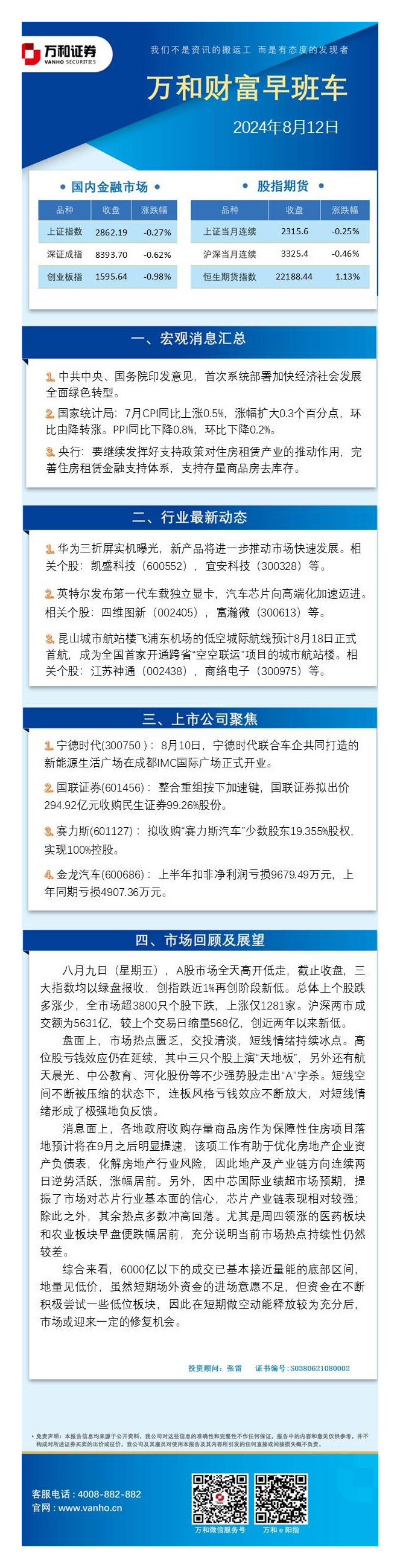 万和财富早班车