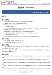 晨会纪要