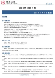 晨会纪要