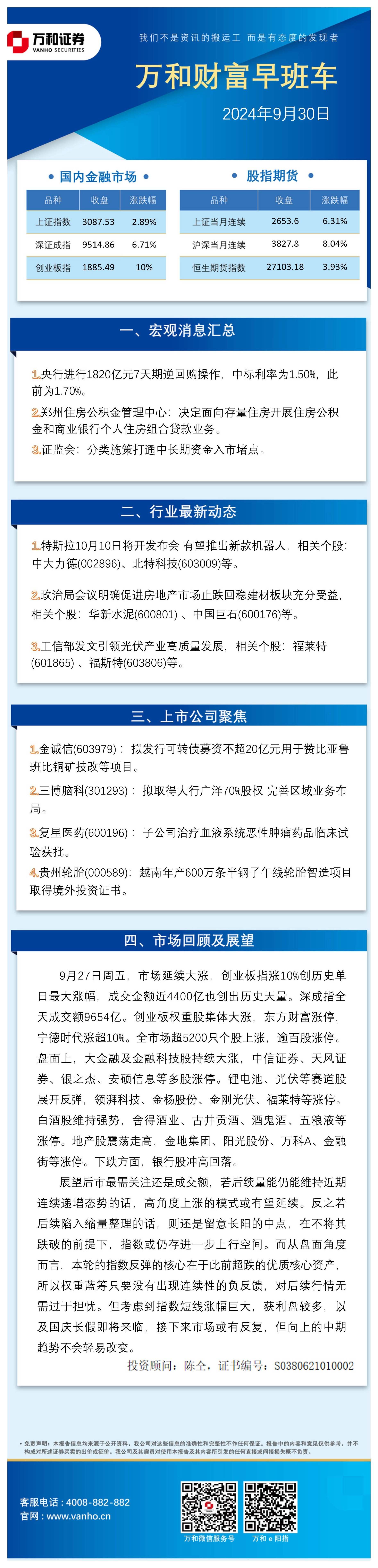 万和财富早班车