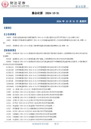 晨会纪要